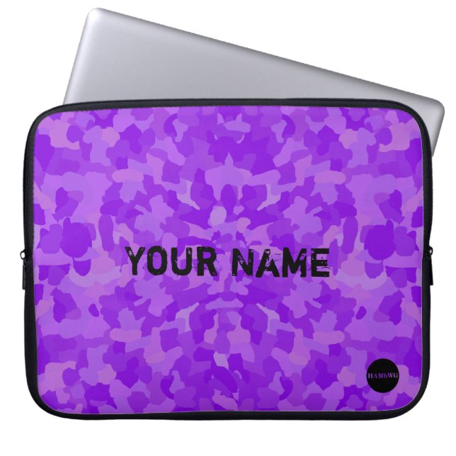 HAMbyWG - Camouflage in Violet Laptop Sleeve (Voorkant)