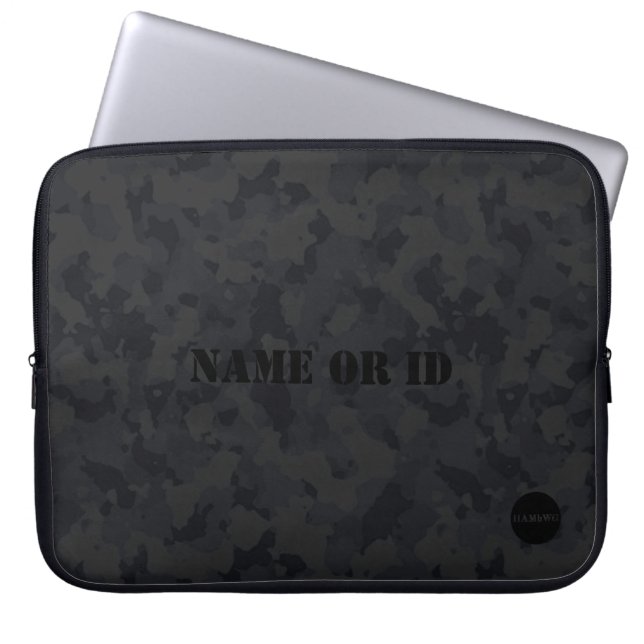 HAMbyWG - Camouflage in zwart Laptop Sleeve (Voorkant)