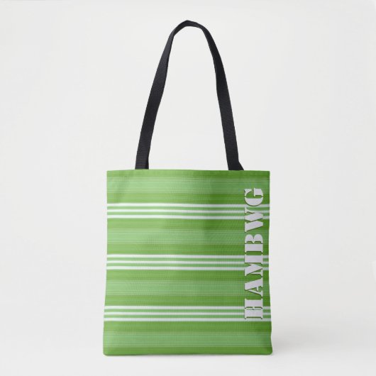 HAMbyWG - Canvas tas - Groen en wit horizontaal (Voorkant)