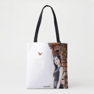 HAMbyWG - Canvas tas - Vrouw met vlinder