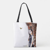 HAMbyWG - Canvas tas - Vrouw met vlinder (Achterkant)