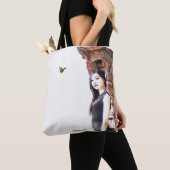 HAMbyWG - Canvas tas - Vrouw met vlinder (Dichtbij)
