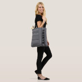 HAMbyWG - Canvas tas - Zwart-wit streep (Op model)