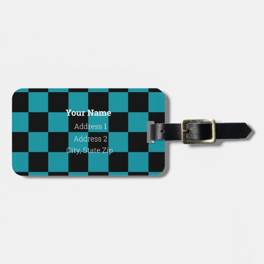 HAMbyWG Checker Design Luggage of Bag Label Bagagelabel (Voorkant horizontaal)