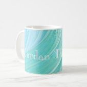HAMbyWG - Coffee-Mok - Aqua Mint Swirl Koffiemok (Voorkant links)
