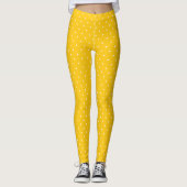 HAMbyWG - Compressie-Leggings - Geel wit pok Leggings (Voorkant)