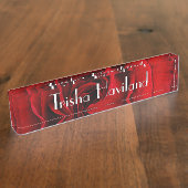 HAMbyWG Desk Name Bord - Classic Red Rose Naambordje (Zijkant)