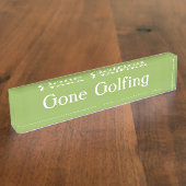 HAMbyWG - Desk Name Bord - Gone Golfing Naambordje (Zijkant)