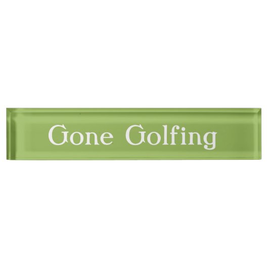 HAMbyWG - Desk Name Bord - Gone Golfing Naambordje (Voorkant)