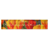 HAMbyWG Desk Name Bord - Yellow Red Tulips Naambordje (Voorkant)