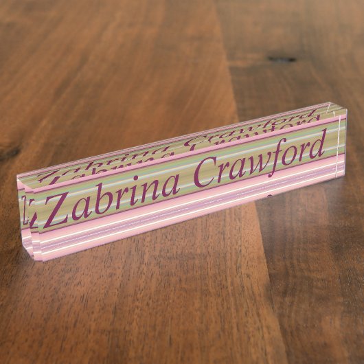 HAMbyWG - Desk Name plate - Vibrant Sage/Roos Naambordje (Zijkant)