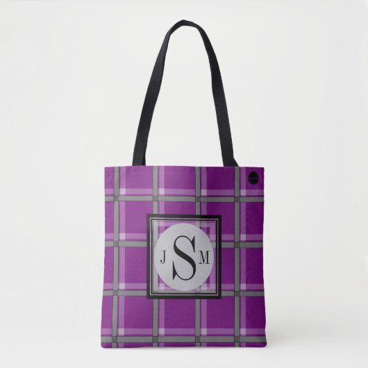 HAMbyWG - Eigen naam en monogram Tartan Tote Bag (Voorkant)