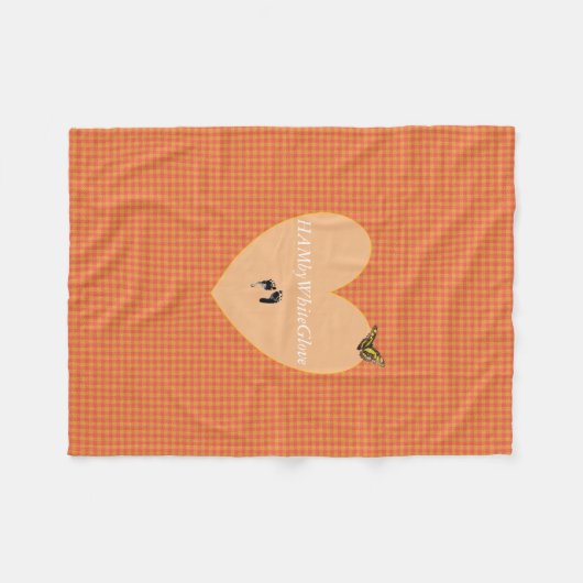 HAMbyWG - Fleece Blanket - L Oranje Gingham (Voorkant (Horizontaal))