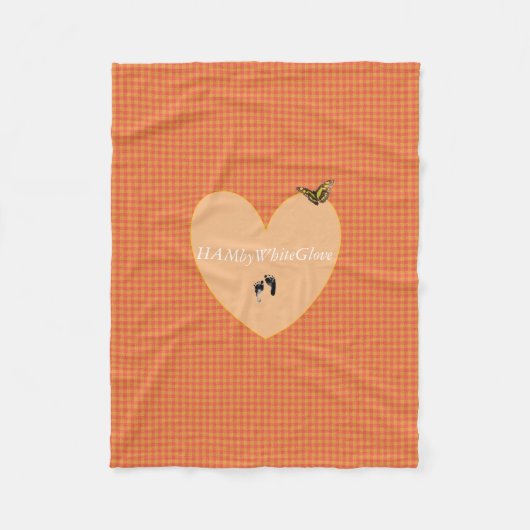 HAMbyWG - Fleece Blanket - L Oranje Gingham (Voorkant)