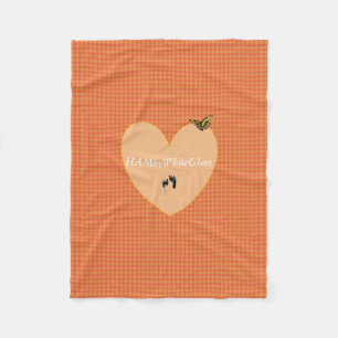 HAMbyWG - Fleece Blanket - L Oranje Gingham Deken