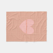 HAMbyWG - Fleece Blanket - Peach Gingham w hart Deken (Voorkant (Horizontaal))