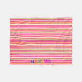 HAMbyWG - Fleece Blanket - Roze Oranje Mint Bar Deken (Voorkant (Horizontaal))