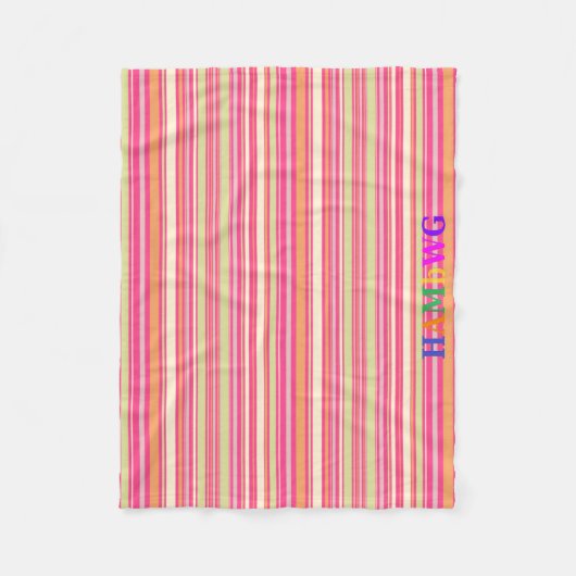 HAMbyWG - Fleece Blanket - Roze Oranje Mint Bar Deken (Voorkant)