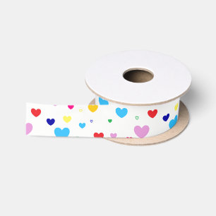 HAMbyWG - Gift Ribbon - Kleurrijke harten Satijnen Lint