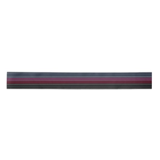 HAMbyWG - Gift Ribbon - Maroon w Grays, Blues, Blk Satijnen Lint (Voorkant)