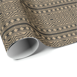HAMByWG - Gift Wrap - Amer-Indian Black/Natural Cadeaupapier