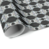 HAMbyWG - Gift Wrap - diamanten tegen Zwart Cadeaupapier (Rol Hoek)