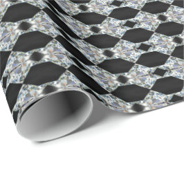 HAMbyWG - Gift Wrap - diamanten tegen Zwart Cadeaupapier