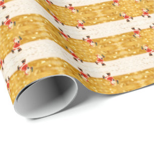 HAMbyWG - Gift Wrap - "Skating Santas" Stripe Cadeaupapier