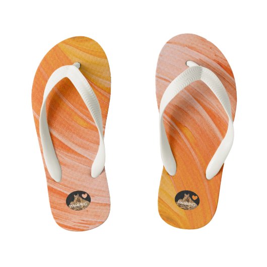 HAMbyWG Girls Teenslippers - Orangy Swirl (Voetbed)
