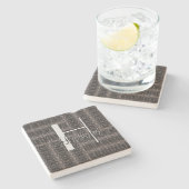 HAMbyWG Grey Woven Design - Monogram Stenen Onderzetter (Zijkant)