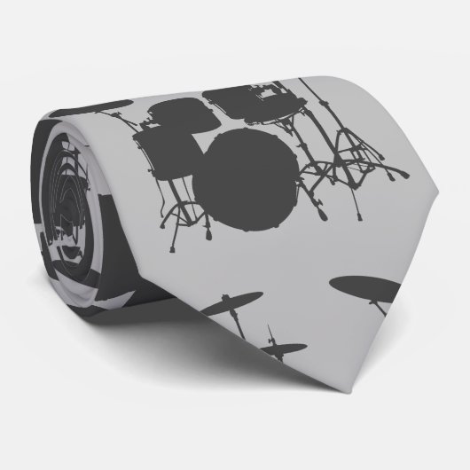 HAMbyWG - Grijs drumstel Stropdas (Opgerold)
