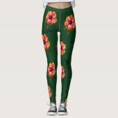 HAMbyWG Hawaiin Thema met Hibiscus Flower Leggings (Voorkant)