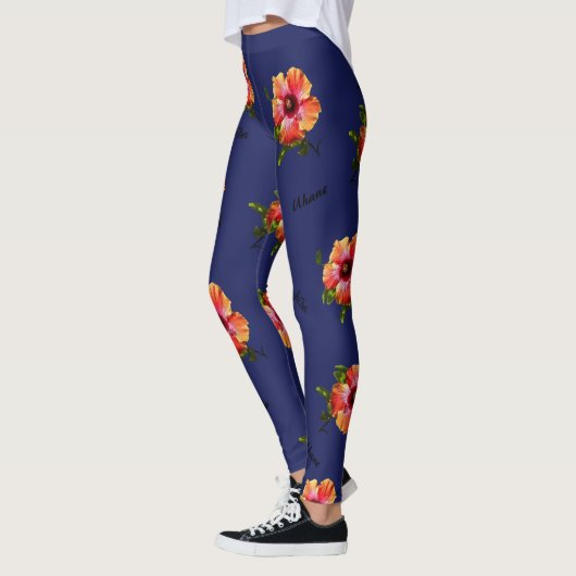 HAMbyWG Hawaiin Thema met Hibiscus Flower Leggings (Links)