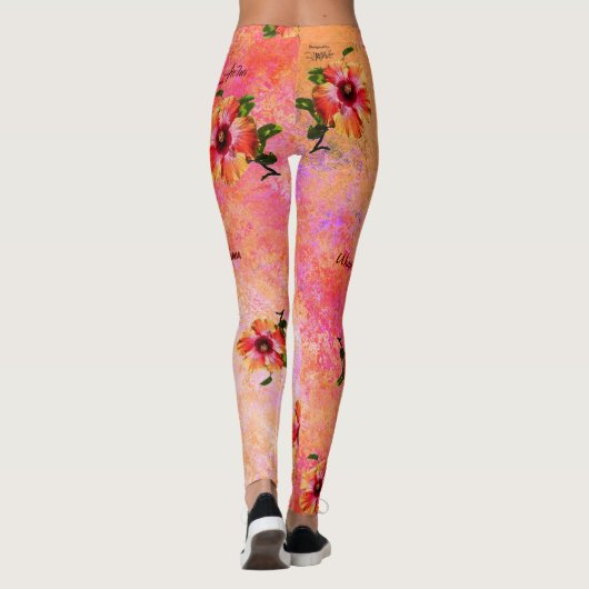 HAMbyWG Hawaiin Thema met Hibiscus Leggings (Achterkant)