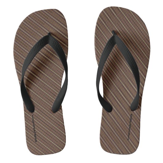 HAMbyWG - Heren Flip-Flops Bruin Beige Diagonaal Teenslippers (Voetbed)