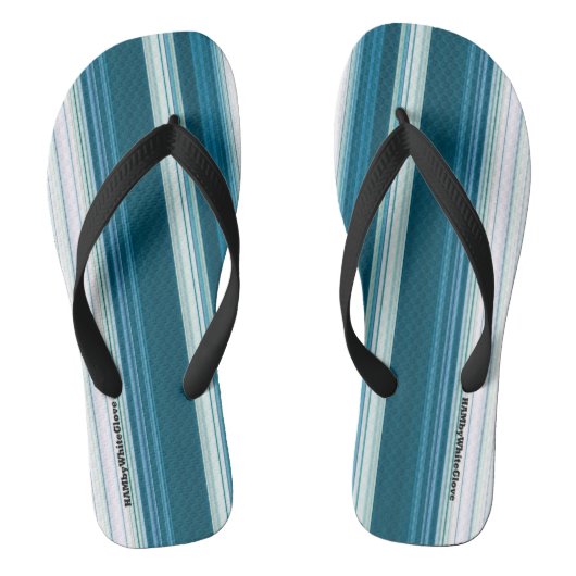 HAMbyWG - Heren Flip-Flops Turquoise & Wit Teenslippers (Voetbed)