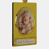 HAMbyWG - kerstversiering - met uw afbeelding Verguld Banner Ornament (Rechts)