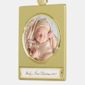 HAMbyWG - kerstversiering - met uw afbeelding Verguld Banner Ornament (Links)