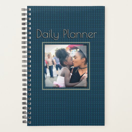 HAMbyWG - Kleine Dagelijkse Planner - Teal Patroon (Voorkant)