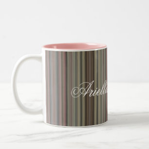 HAMbyWG - KoffieMok - Mauve Stripes Tweekleurige Koffiemok