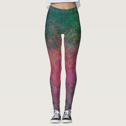 HAMbyWG - Leggings - Groen en Roze Agate Surprise (Voorkant)