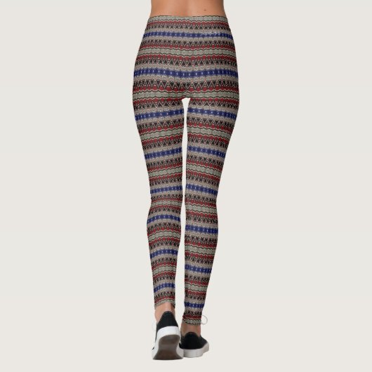 HAMbyWG - Leggings - Hipster Red Blue Tan (Achterkant)