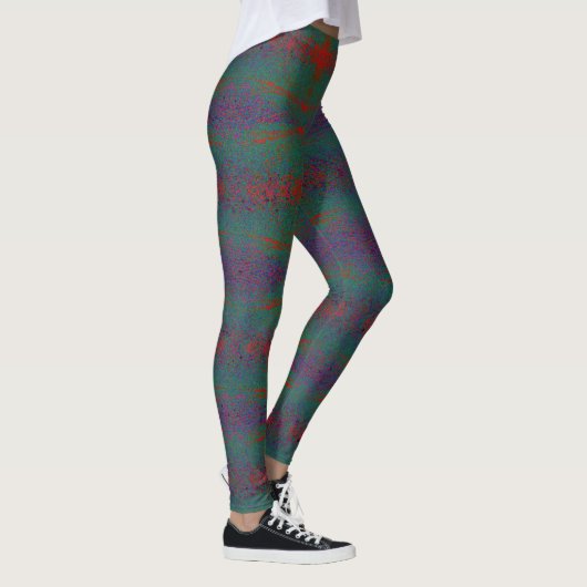 HAMbyWG - Leggings - Spuitverf groen/rood/prpl (Rechts)