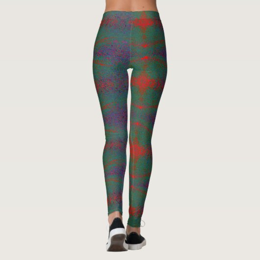 HAMbyWG - Leggings - Spuitverf groen/rood/prpl (Achterkant)