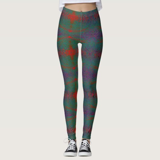HAMbyWG - Leggings - Spuitverf groen/rood/prpl (Voorkant)