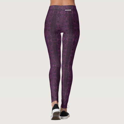HAMbyWG - Leggings -  Turk Design - Plum (Achterkant)