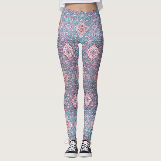 HAMbyWG - Leggings - Zalm Aqua Gypsy Print (Voorkant)