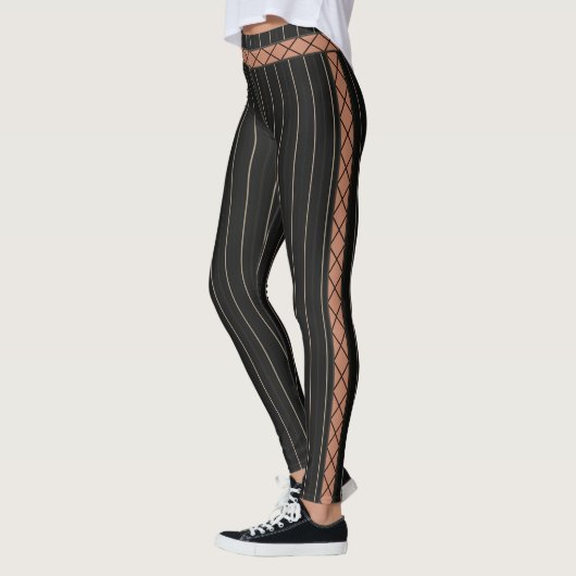 HAMbyWG - Leggings - Zwarte Pinstrip - Uitgebreide (Links)