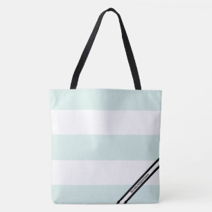 HAMbyWG - LG-Canvas tas - Mint & White Stripe w Lo