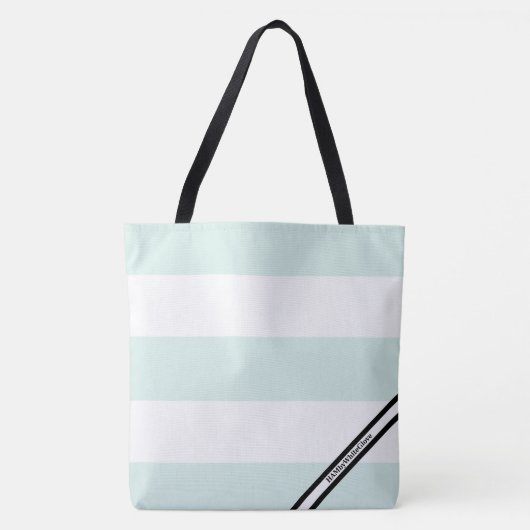 HAMbyWG - LG-Canvas tas - Mint & White Stripe w Lo (Voorkant)